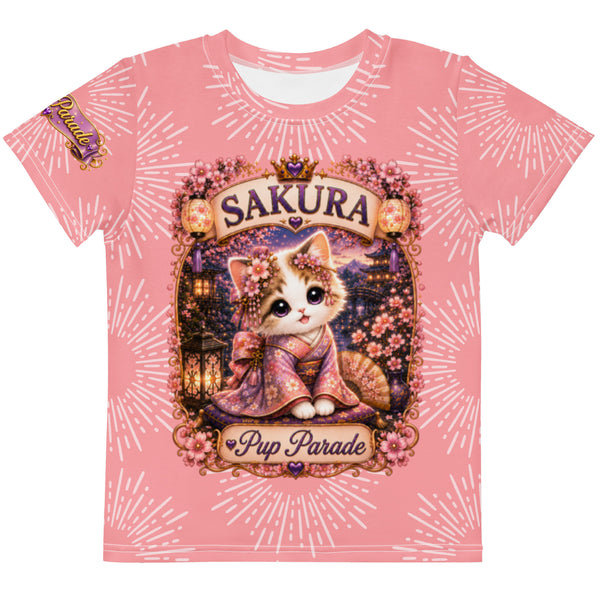 桜子猫キッズクルーネックTシャツ